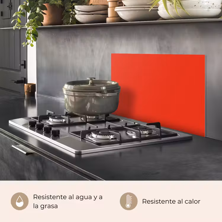 Salpicaderos de cocina - Rojo - Color - Sólido — 2