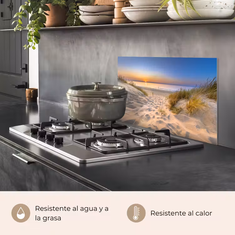 Salpicaderos de cocina - Duna - Puesta de sol - Horizonte - Playa - Hierba — 2
