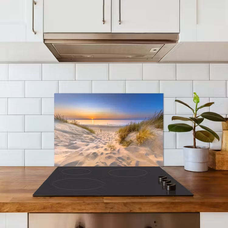 Salpicaderos de cocina - Duna - Puesta de sol - Horizonte - Playa - Hierba — 3