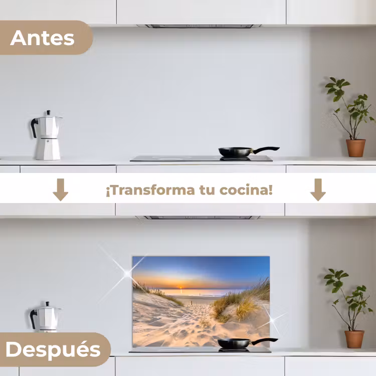Salpicaderos de cocina - Duna - Puesta de sol - Horizonte - Playa - Hierba — 7