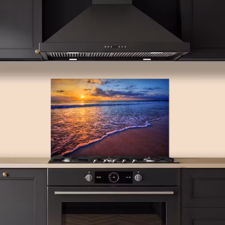 Salpicaderos de cocina - Mar - Playa - Atardecer - Nubes - Horizonte — 5