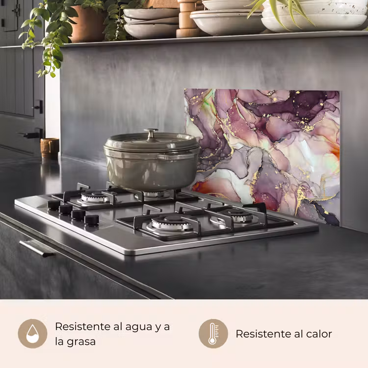 Salpicaderos de cocina - Mármol - Rojo - Púrpura - Oro — 2