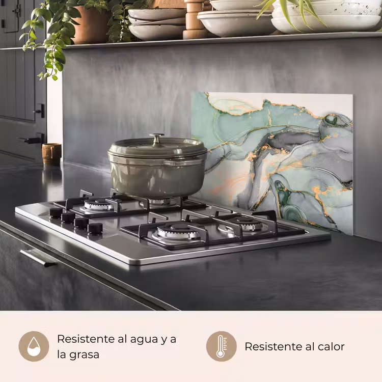 Salpicaderos de cocina - Oro - Mármol - Verde - lujo - Purpurina - Aspecto de mármol — 2