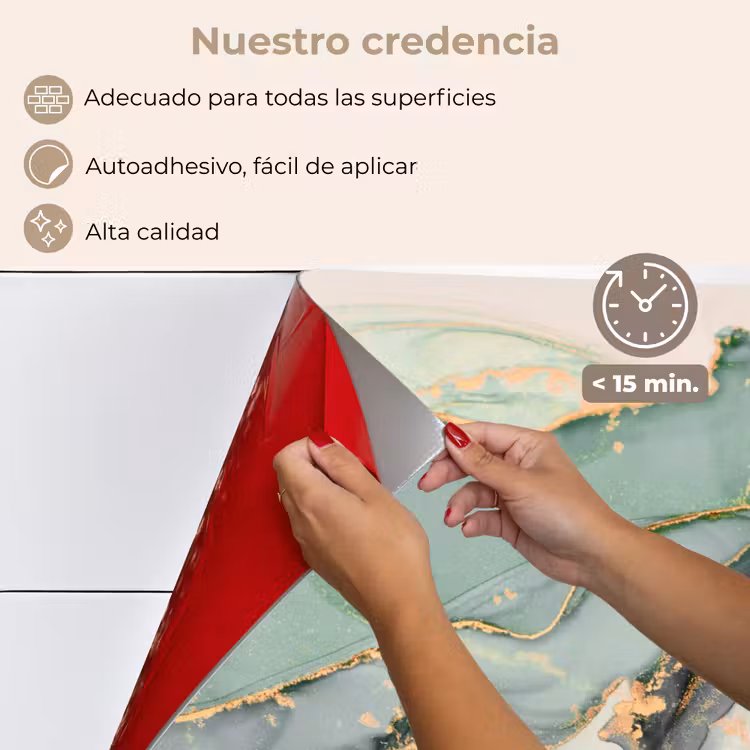 Salpicaderos de cocina - Oro - Mármol - Verde - lujo - Purpurina - Aspecto de mármol — 4