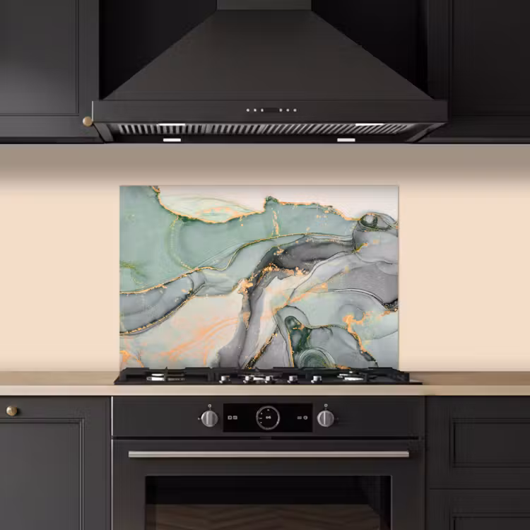Salpicaderos de cocina - Oro - Mármol - Verde - lujo - Purpurina - Aspecto de mármol — 5