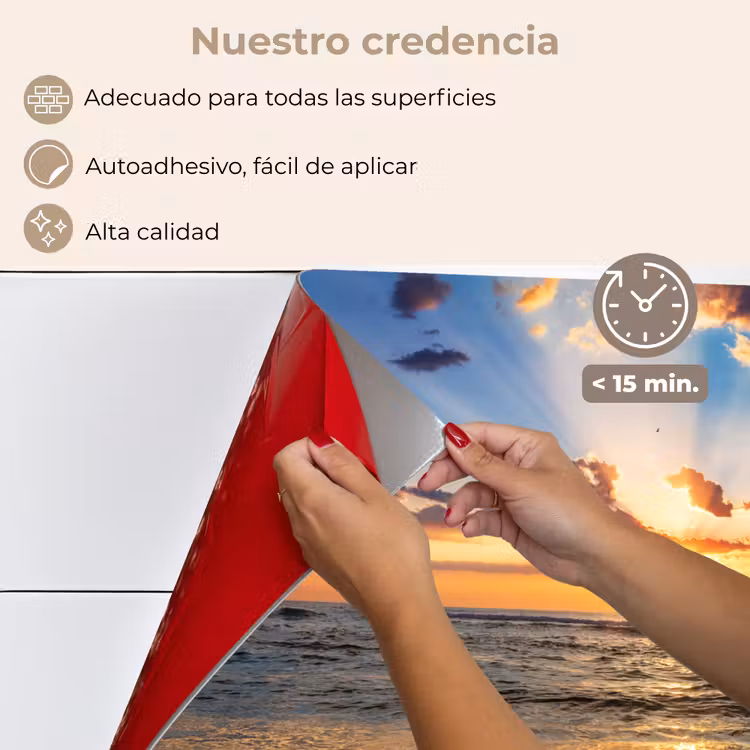 Salpicaderos de cocina - Playa - Puesta de sol - Mar - Nubes - Horizonte — 4