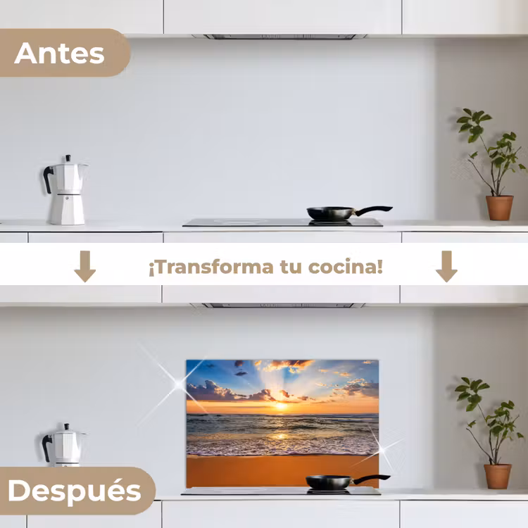 Salpicaderos de cocina - Playa - Puesta de sol - Mar - Nubes - Horizonte — 7
