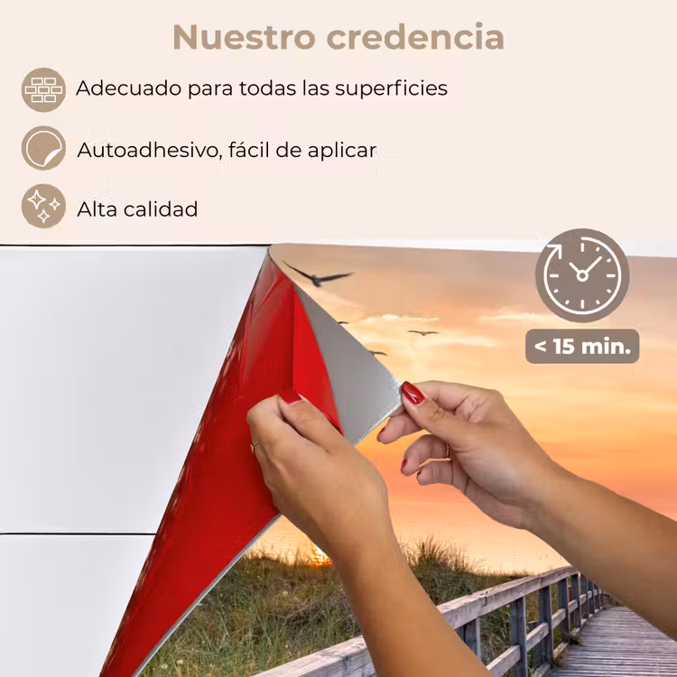 Salpicaderos de cocina - Puesta de sol - Mar - Camino - Hierba - Duna - Pájaros — 4