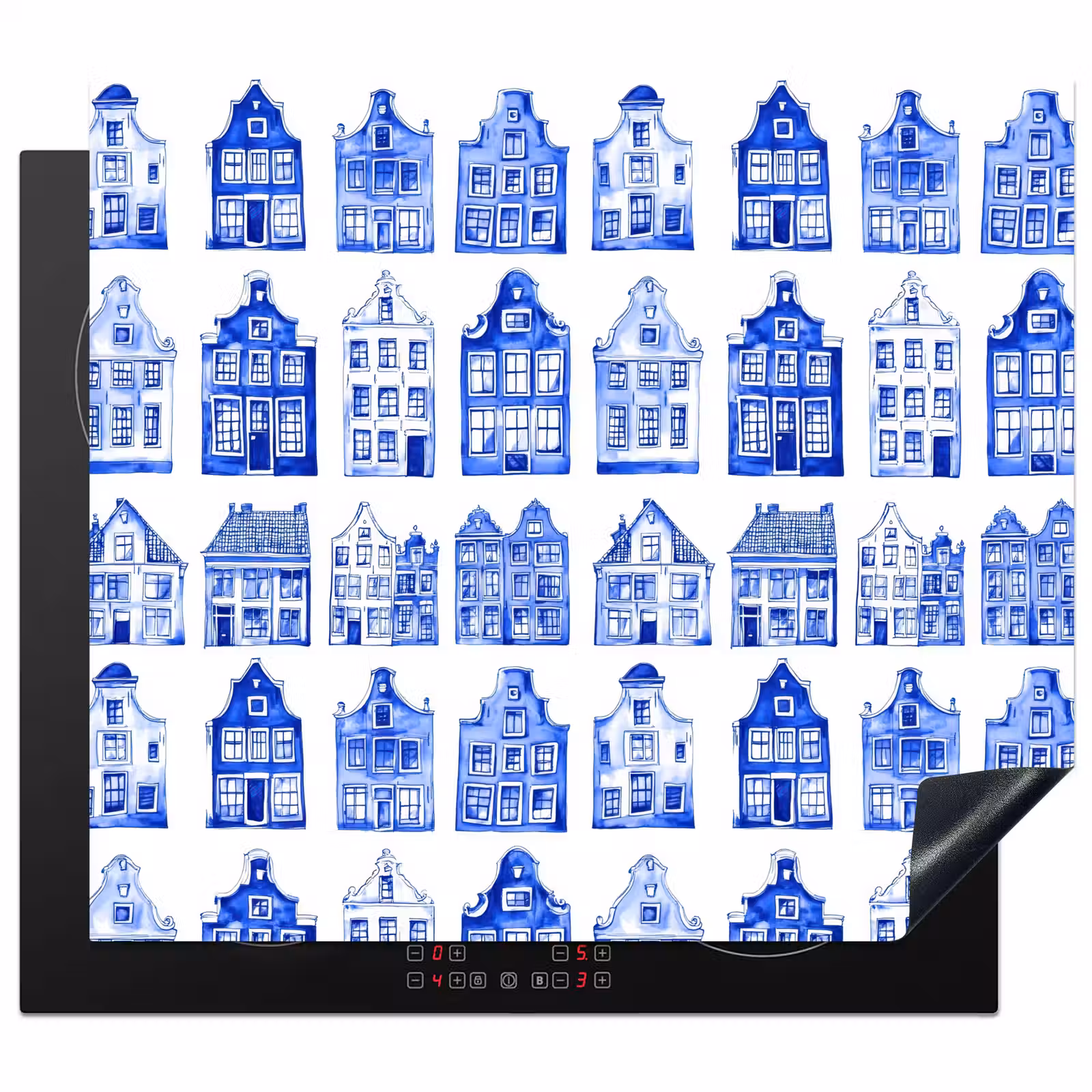 Protector de inducción - Patrón - Casas - Azul — 1