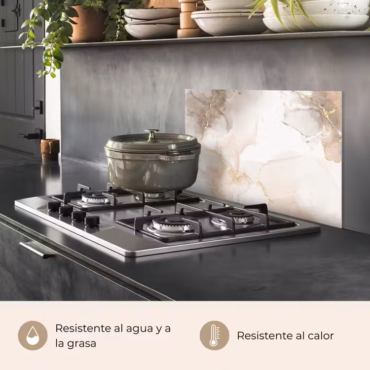 Salpicaderos de cocina - Mármol - Marrón - Dorado — 2