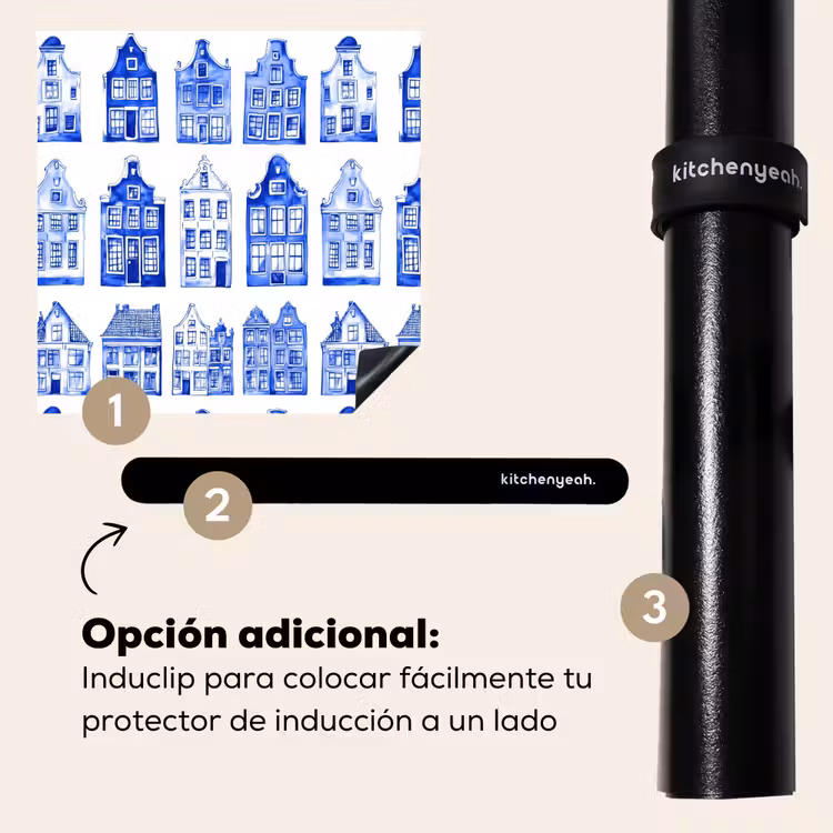Protector de inducción - Patrón - Casas - Azul — 8