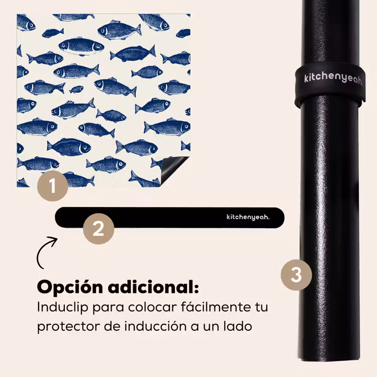 Protector de inducción - Pez - Patrón - Azul - Blanco — 8