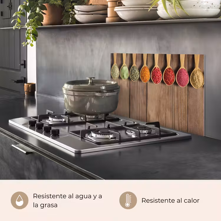 Salpicaderos de cocina - Cucharas - Hierbas - Madera — 2