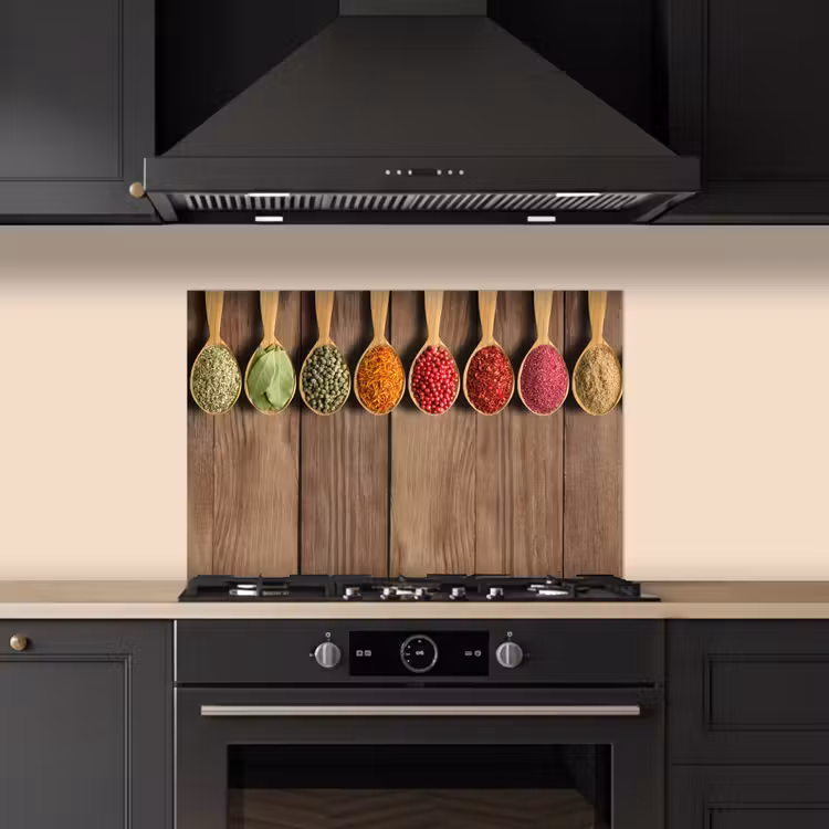 Salpicaderos de cocina - Cucharas - Hierbas - Madera — 5