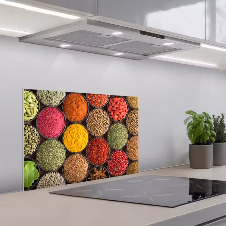 Salpicaderos de cocina - Hierbas - Cuencos - Colorido - Textura — 1