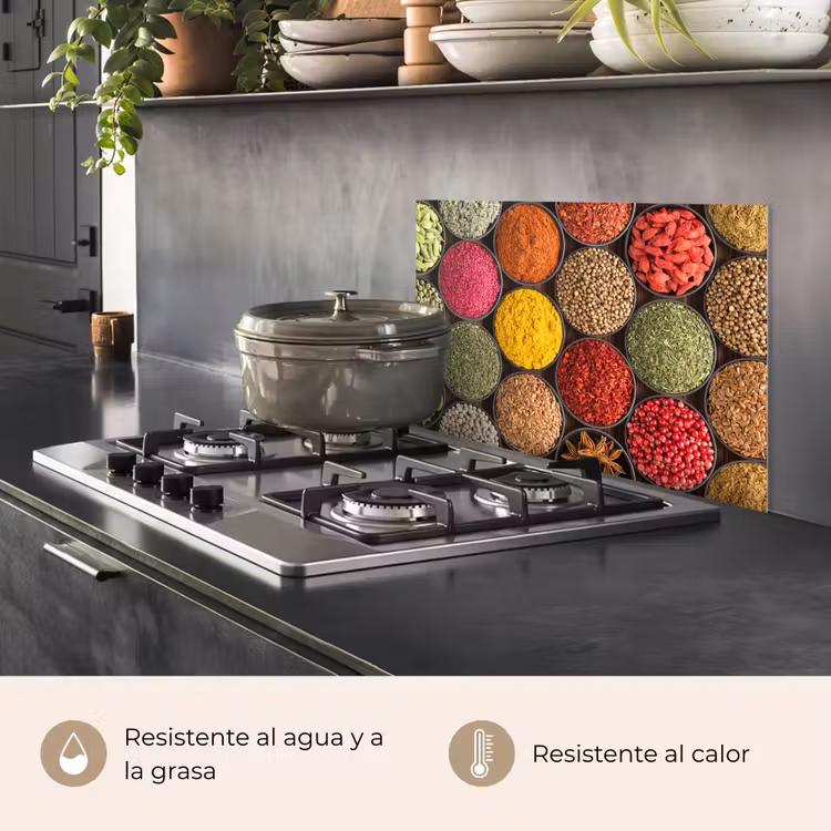 Salpicaderos de cocina - Hierbas - Cuencos - Colorido - Textura — 2