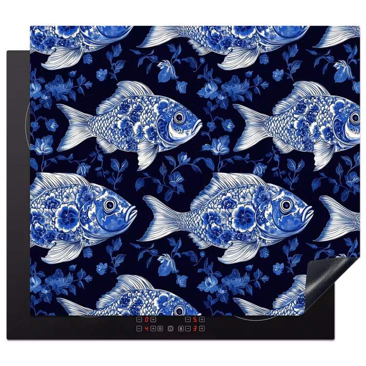 Protector de inducción - Piscis - Flores - Azul — 1