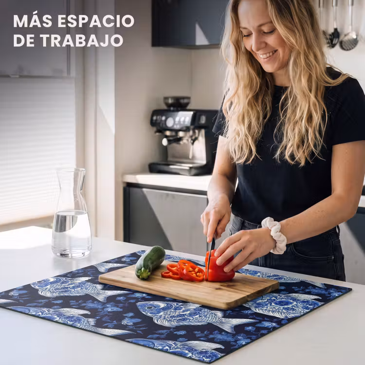 Protector de inducción - Piscis - Flores - Azul — 5