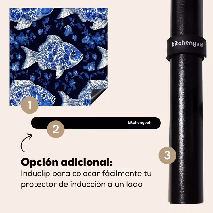 Protector de inducción - Piscis - Flores - Azul — 8