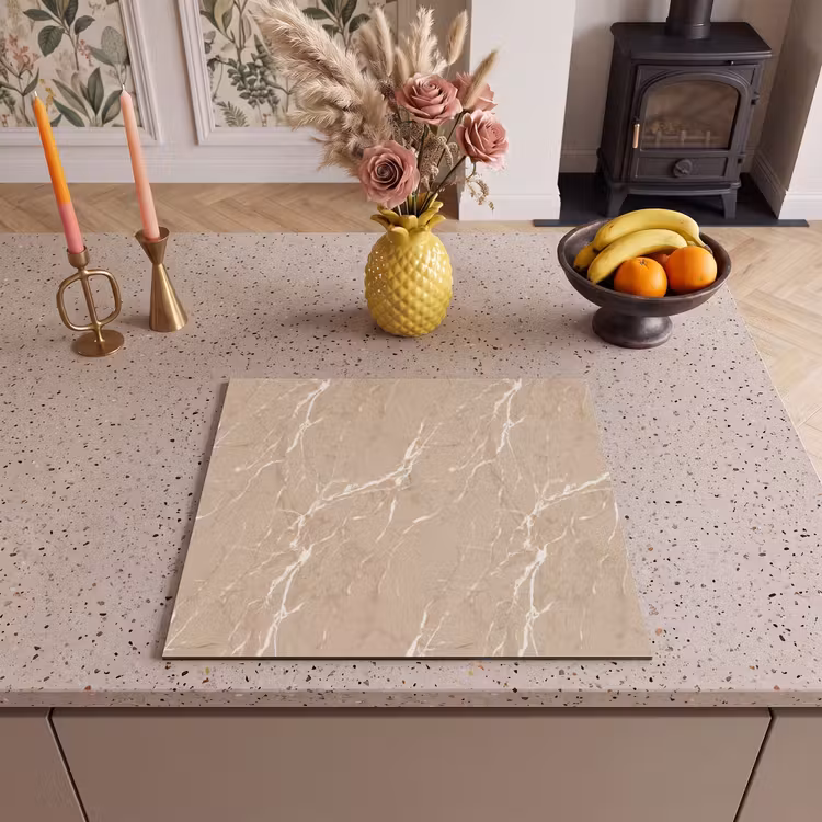 Protector de inducción - Beige - Mármol - Orgánico - Blanco — 3