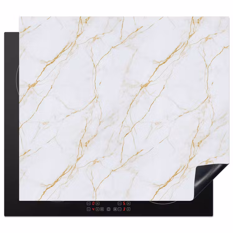 Protector de inducción - Blanco - Mármol - Oro - Lujo — 1