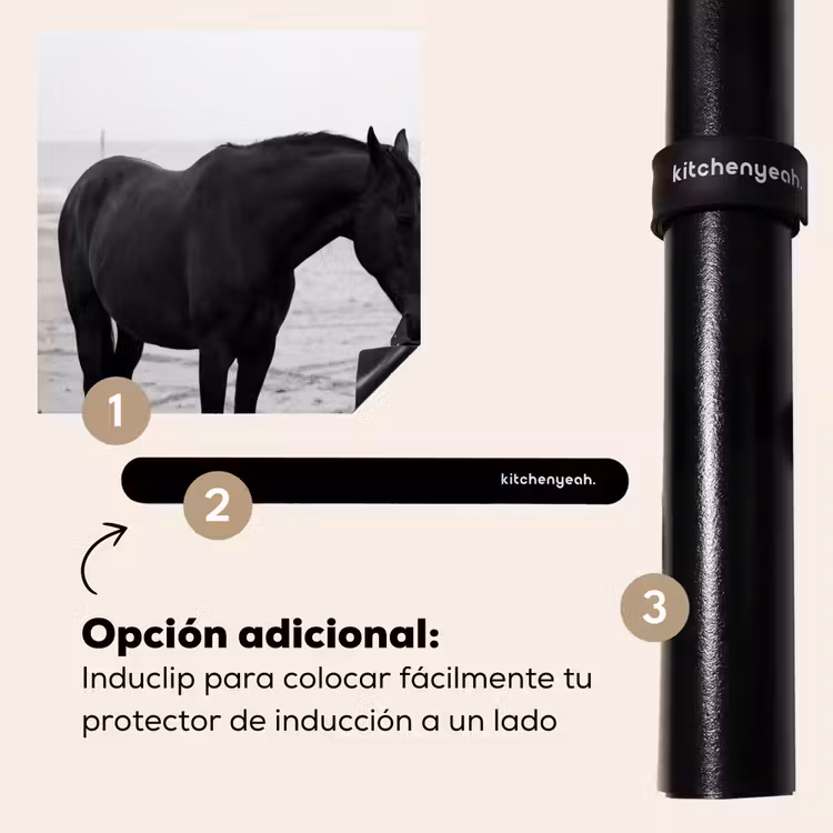 Protector de inducción - Caballo - Coche - Negro - Blanco — 8