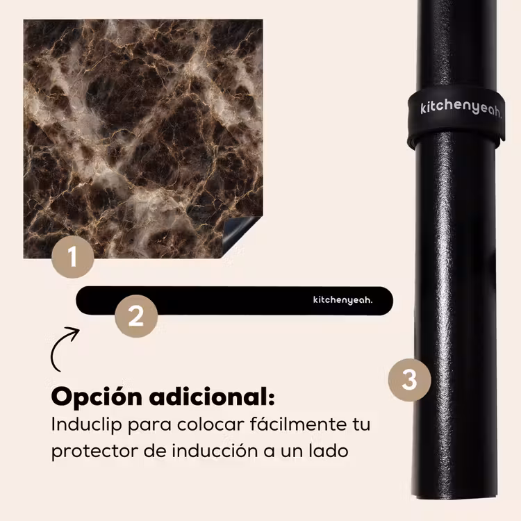 Protector de inducción - Marrón - Oro - Mármol — 8