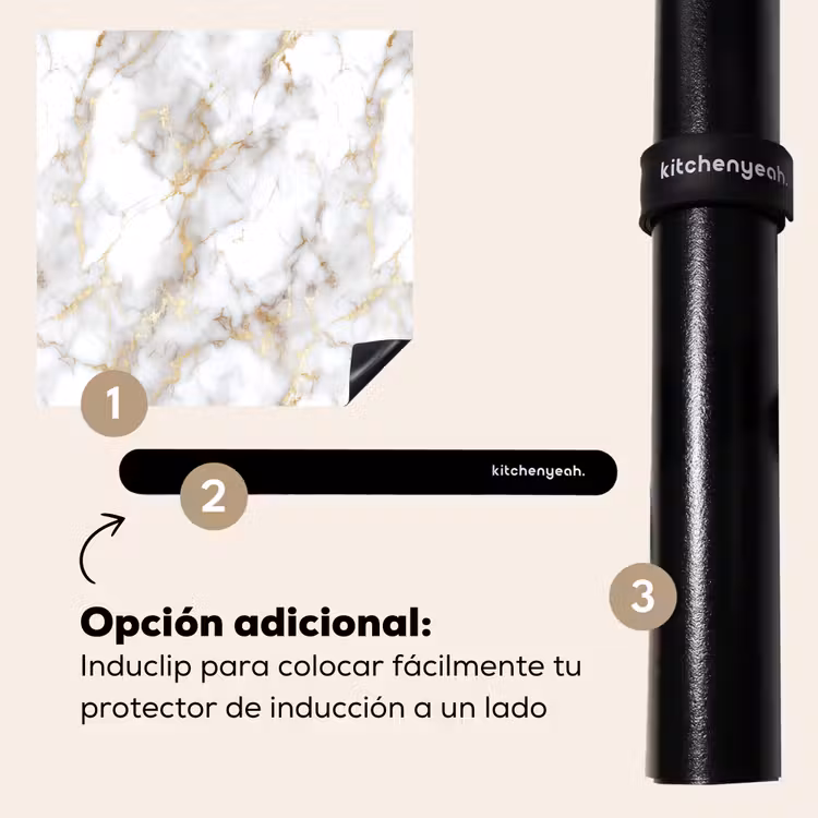 Protector de inducción - Vetas doradas - Mármol - Blanco — 8
