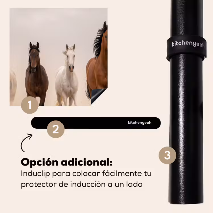 Protector de inducción - Manada de caballos - Nube de polvo - Marrón - Negro — 8