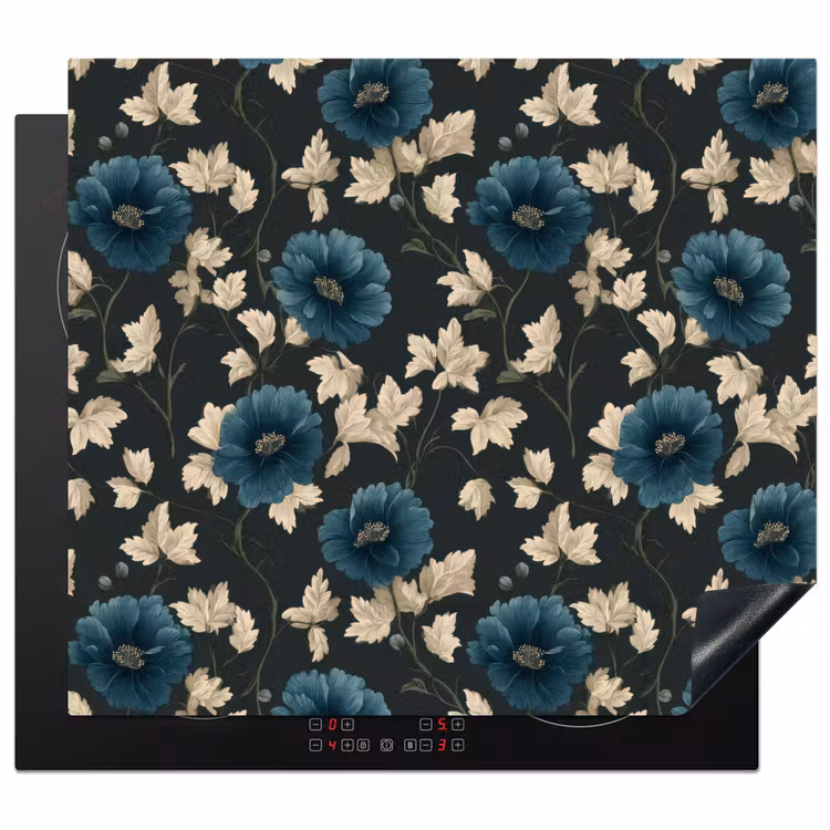 Protector de inducción - Botánico - Flores - Azul — 1