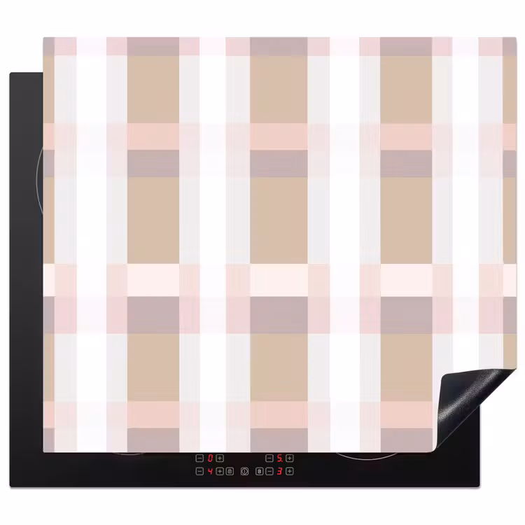 Protector de inducción - Diseño a cuadros - Tonos tierra - Minimalista — 1