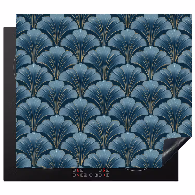 Protector de inducción - Motivo - Hoja de ginkgo - Azul — 1
