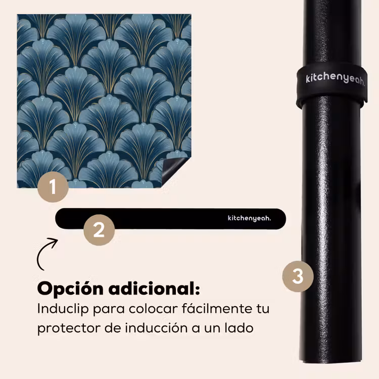 Protector de inducción - Motivo - Hoja de ginkgo - Azul — 8