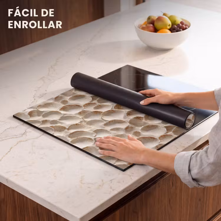 Protector de inducción - Conchas - Forma de abanico - Blanco — 7