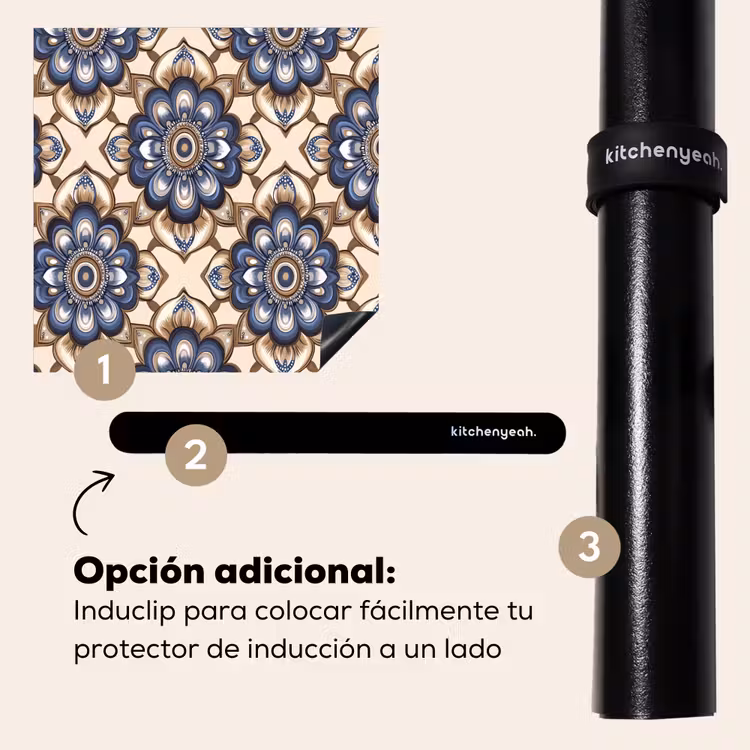 Protector de inducción - Floral - Adorno - Azul — 8