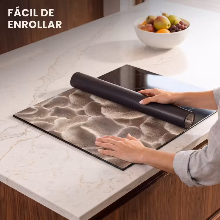 Protector de inducción - Forma de abanico - Beige - Textura de fibra — 7