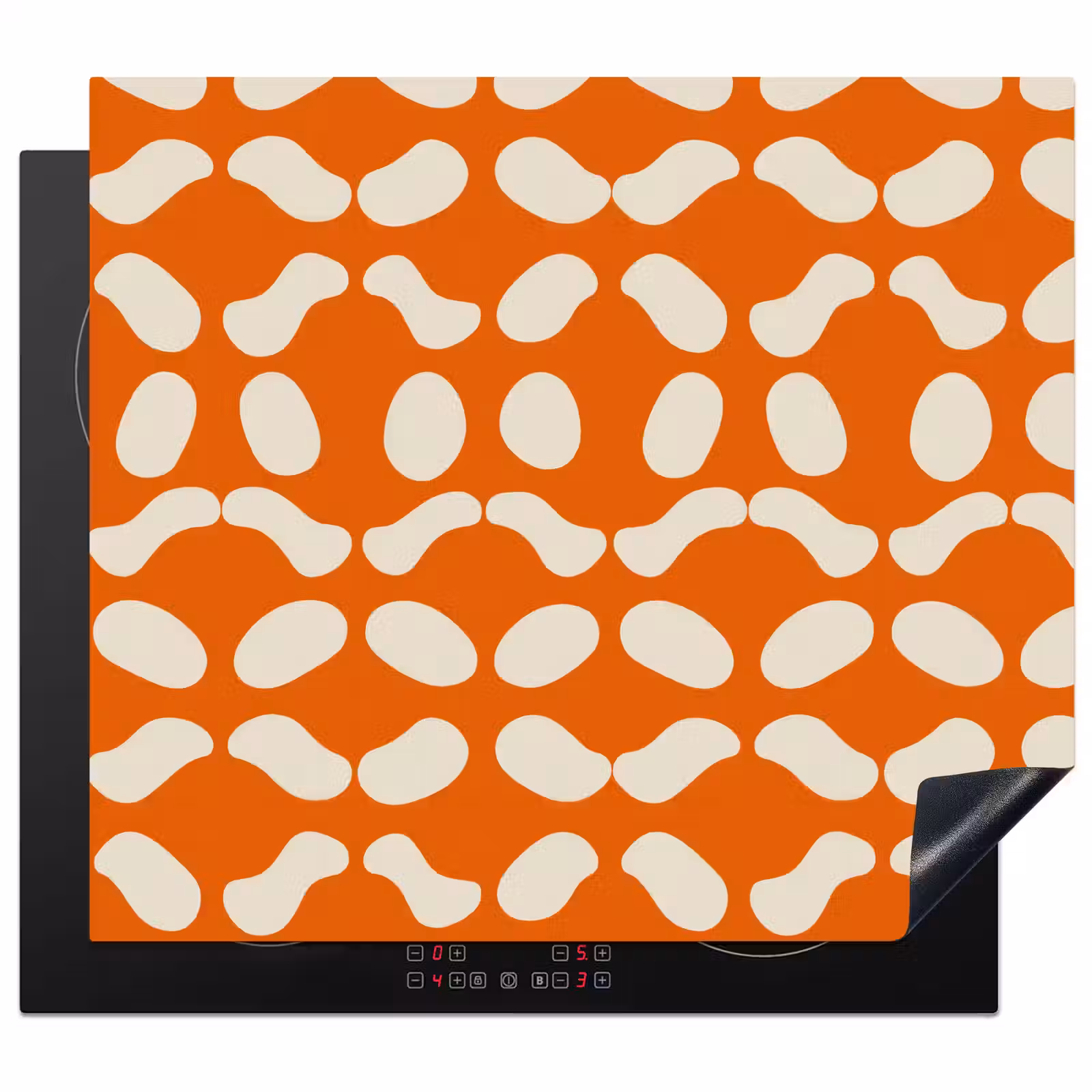 Protector de inducción - Naranja - Formas orgánicas - Blanco — 1
