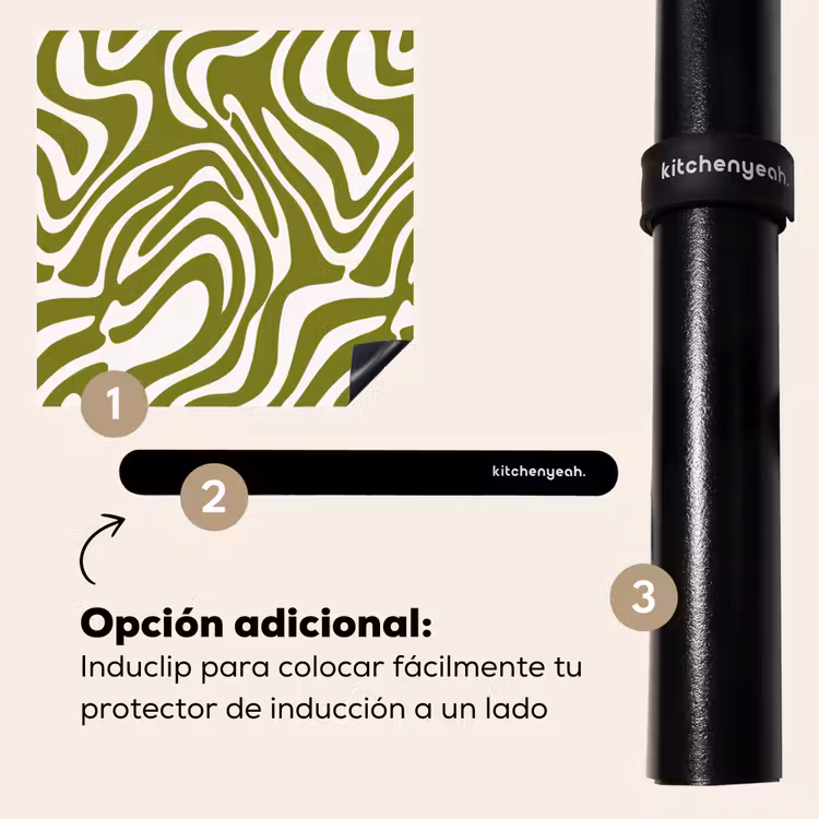 Protector de inducción - Patrón de líneas - Verde - Ecológico — 8