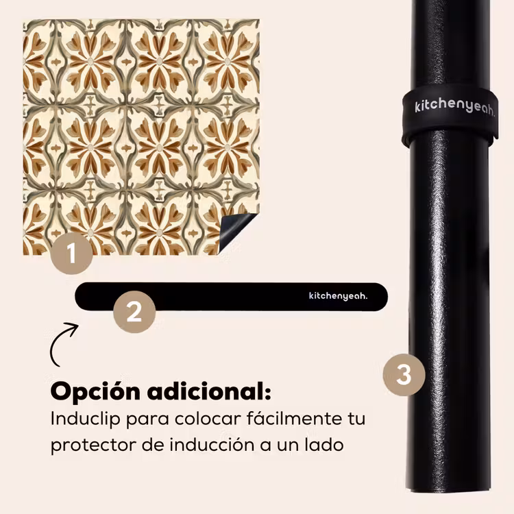 Protector de inducción - Baldosa ornamental - Patrón - Marrón — 8