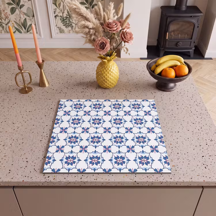 Protector de inducción - Moderno - Estampado - Azul - Rosa — 3