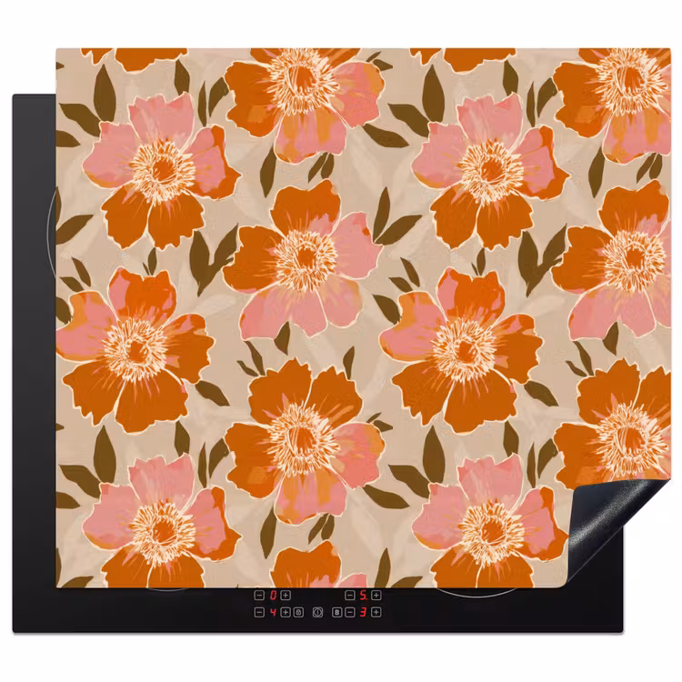 Protector de inducción - Flores - Motivo - Retro — 1