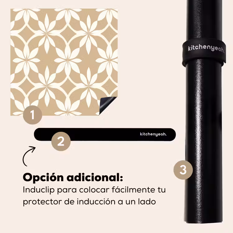 Protector de inducción - Flores - Estampado - Beige — 8