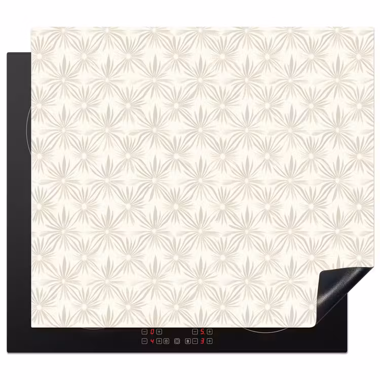 Protector de inducción - Motivo - Flores - Beige — 1