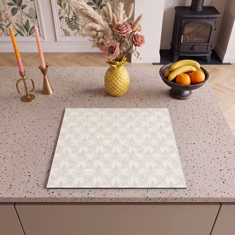 Protector de inducción - Motivo - Flores - Beige — 3