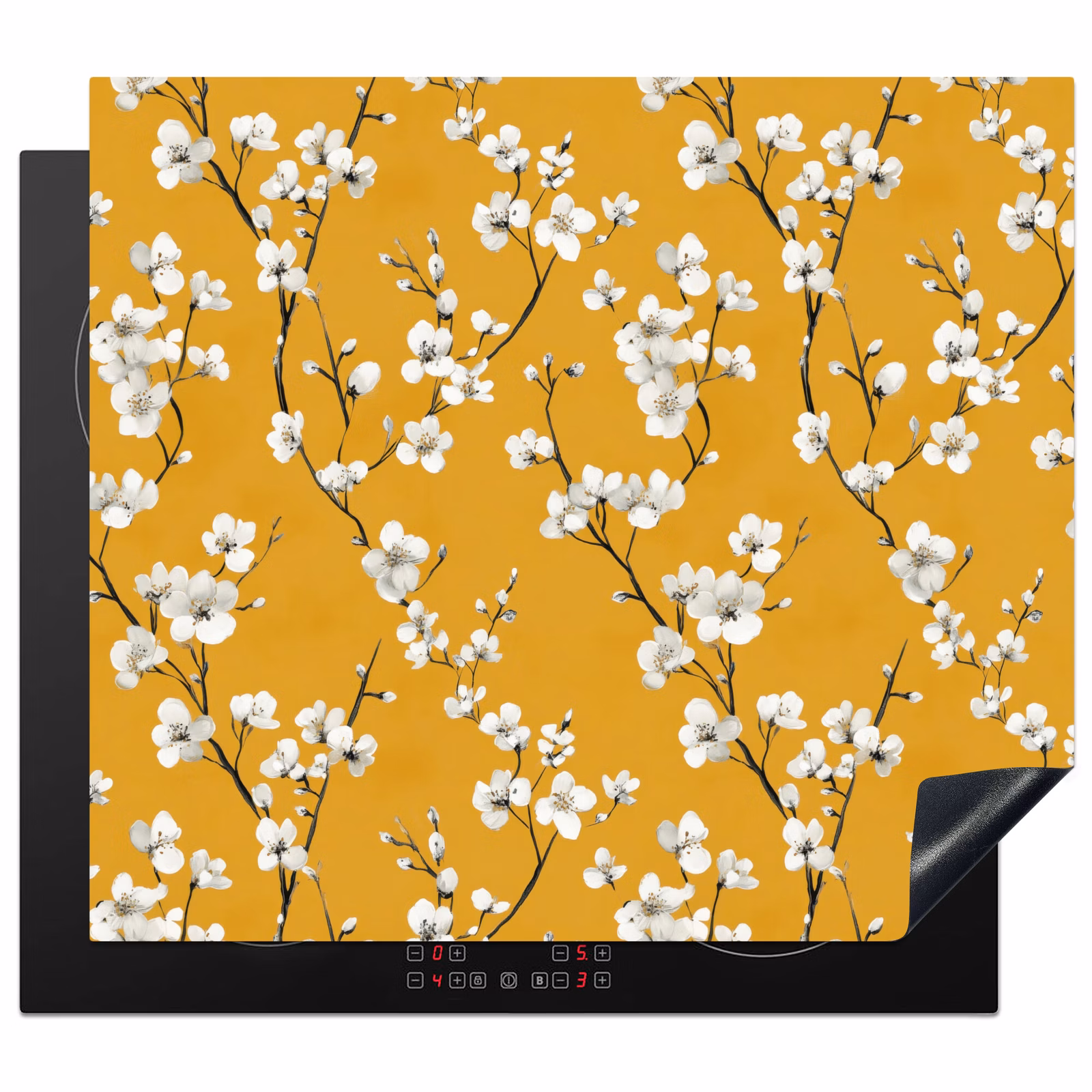 Protector de inducción - Rama en flor - Acuarela - Amarillo — 1