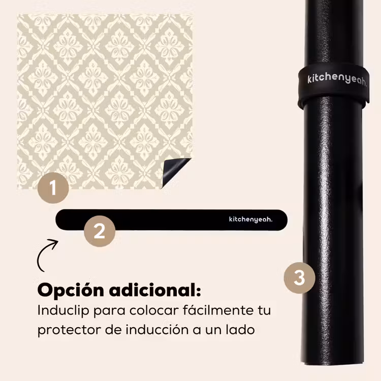 Protector de inducción - Floral - Adorno - Beige — 8