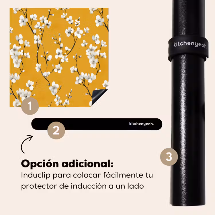 Protector de inducción - Rama en flor - Acuarela - Amarillo — 8