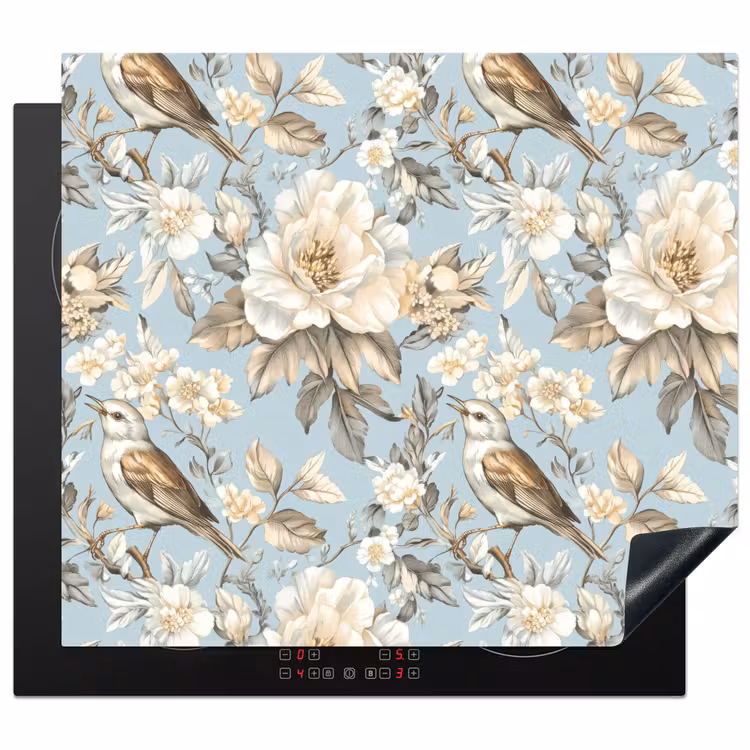Protector de inducción - Botánico - Pájaro cantor - Azul — 1