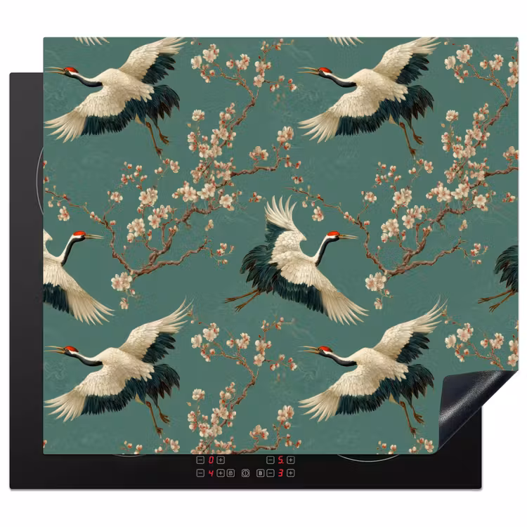 Protector de inducción - Flor de cerezo - Flores de maternidad - Verde — 1