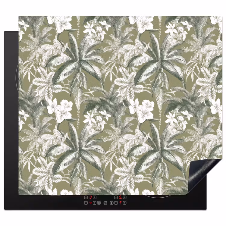 Protector de inducción - Botánico - Flores - Verde — 1